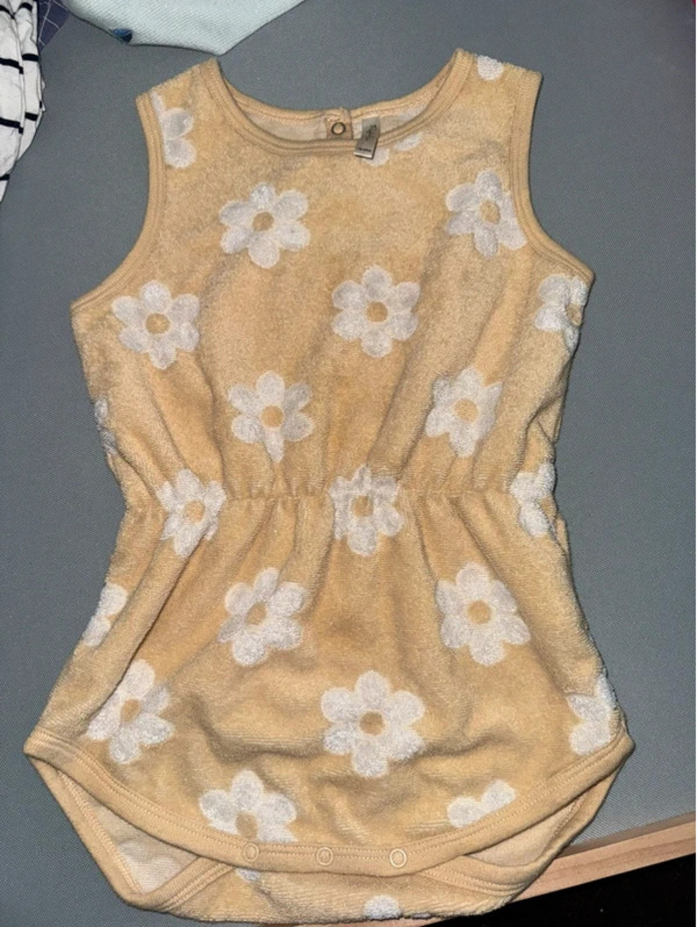 Rylee + Cru 18-24 Mo Terry Floral Bubble Summer Yellow Beach